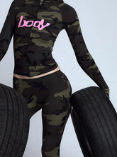 Printed 2Pce Hooded Crop Jacket + Leggings Set