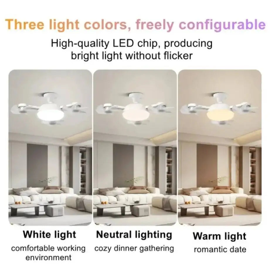 2-in-1 Drone-Design E27 LED Ceiling Fan Light Bulb with Remote