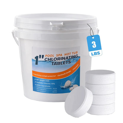 1" Stabilized Chlorine Tablets for Pools 3 lbs