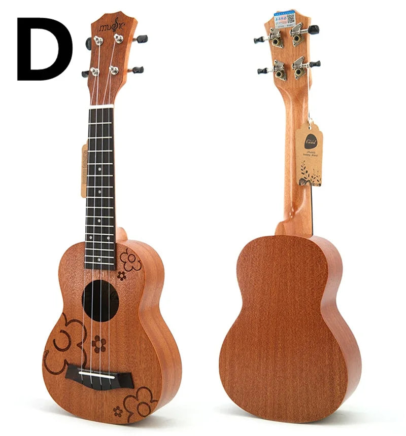 21-Inch Soprano Ukulele Starter Kit - Mahogany Wood & Nylon Strings