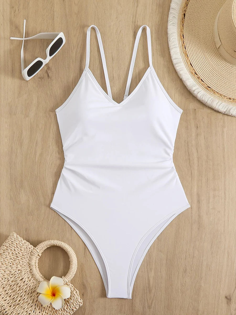 One-Piece High Cut Bathing Suit