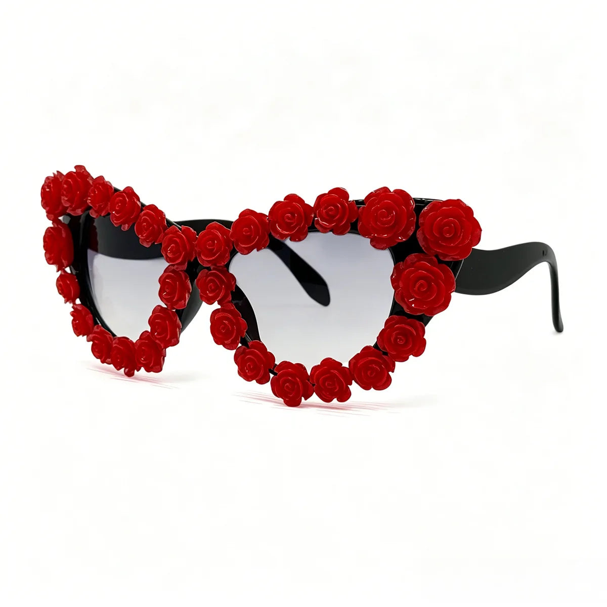 Gothic 3D Rose Cat Eye Sunglasses