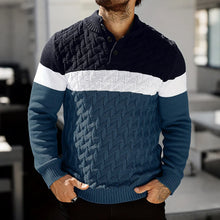 Contrasting Color Shawl Collar Pullover Sweater