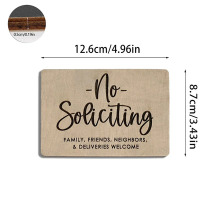 Wooden No Soliciting & Do Not Disturb Privacy Door Sign