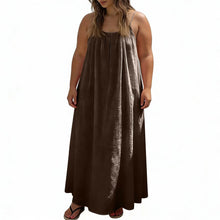 Backless Casual Solid Color Loose Fitting Sleeveless Dress