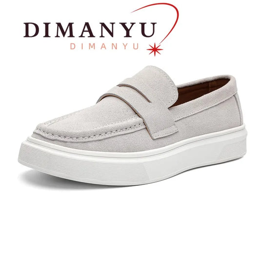 DIMANYU Men's Genuine Leather Slip-On Loafers