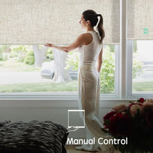 Dual Control Automatic Motorized or Pull Down Roller Shades Screen