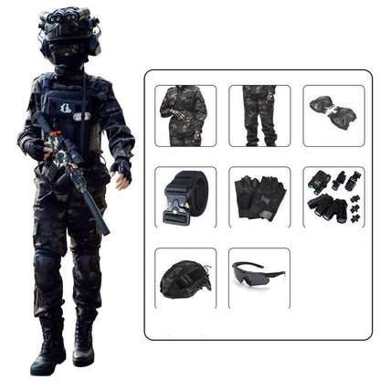 Kids' Tactical Camouflage Military Uniform & Gear Set