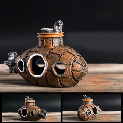 Resin Submarine Ornaments Fish Tank Decoration