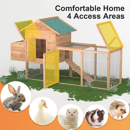 Outdoor Wooden Chicken Coop & Hen House for 2-4 Chickens
