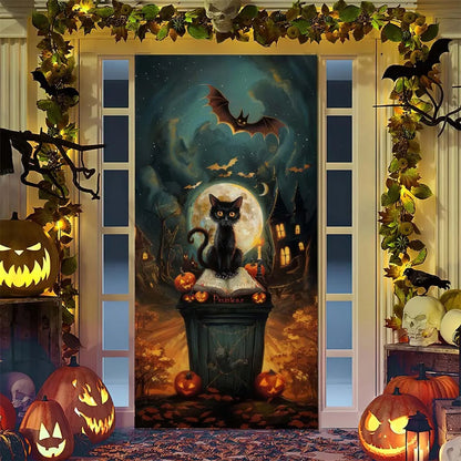 Spooky Ghostly Clown Door Curtain Backdrop