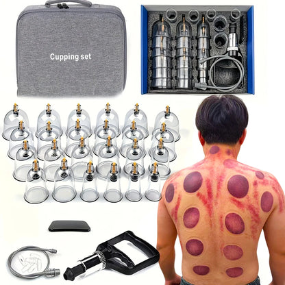 24/12Pcs Cupping Relaxation Set with Hand Pump & Guide