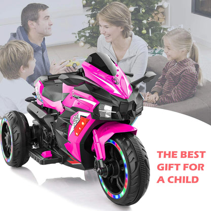Electric 12V Battery Powered Motorcycle with LED Lights and Music