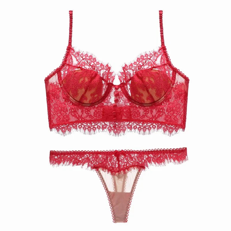 French Ultra Thin Lace Bra Set
