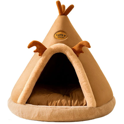 Warm Washable Tent Style Pet Bed