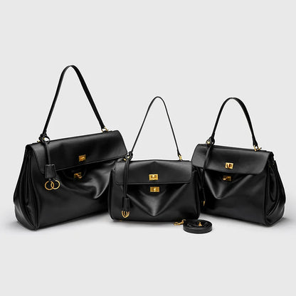 Women's Split Leather Large Capacity Tote Bag & Shoulder Handbag