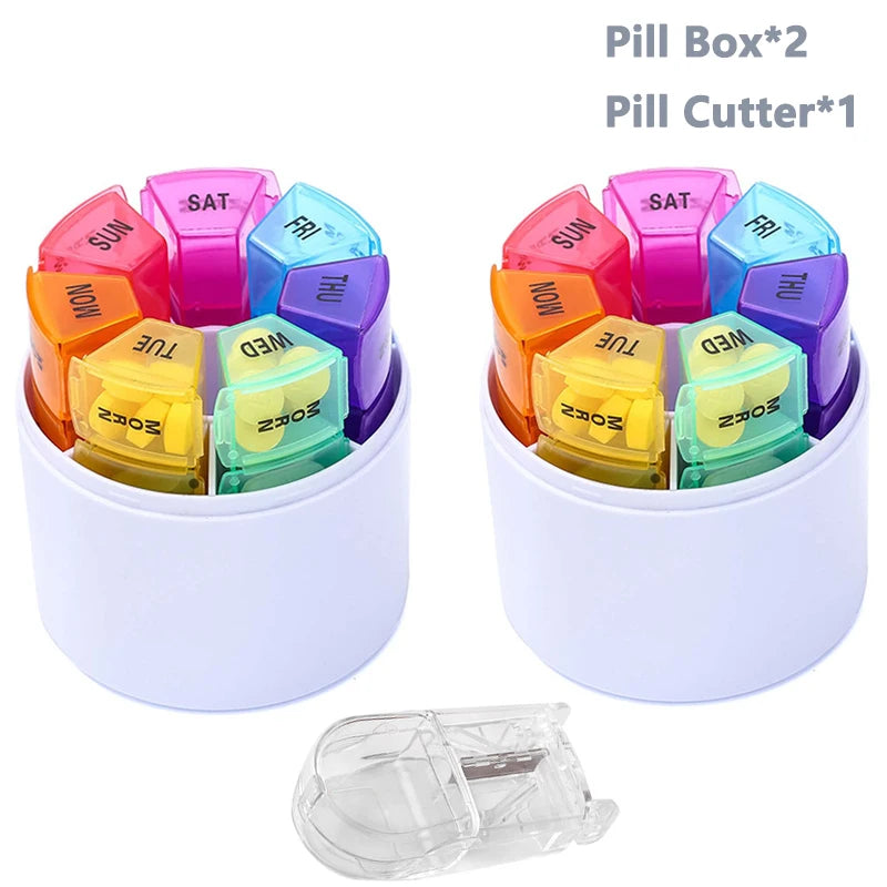 7-Day Weekly Pill Organizer (4 Times a Day) – Portable 28-Compartment Pill Box Tower Set