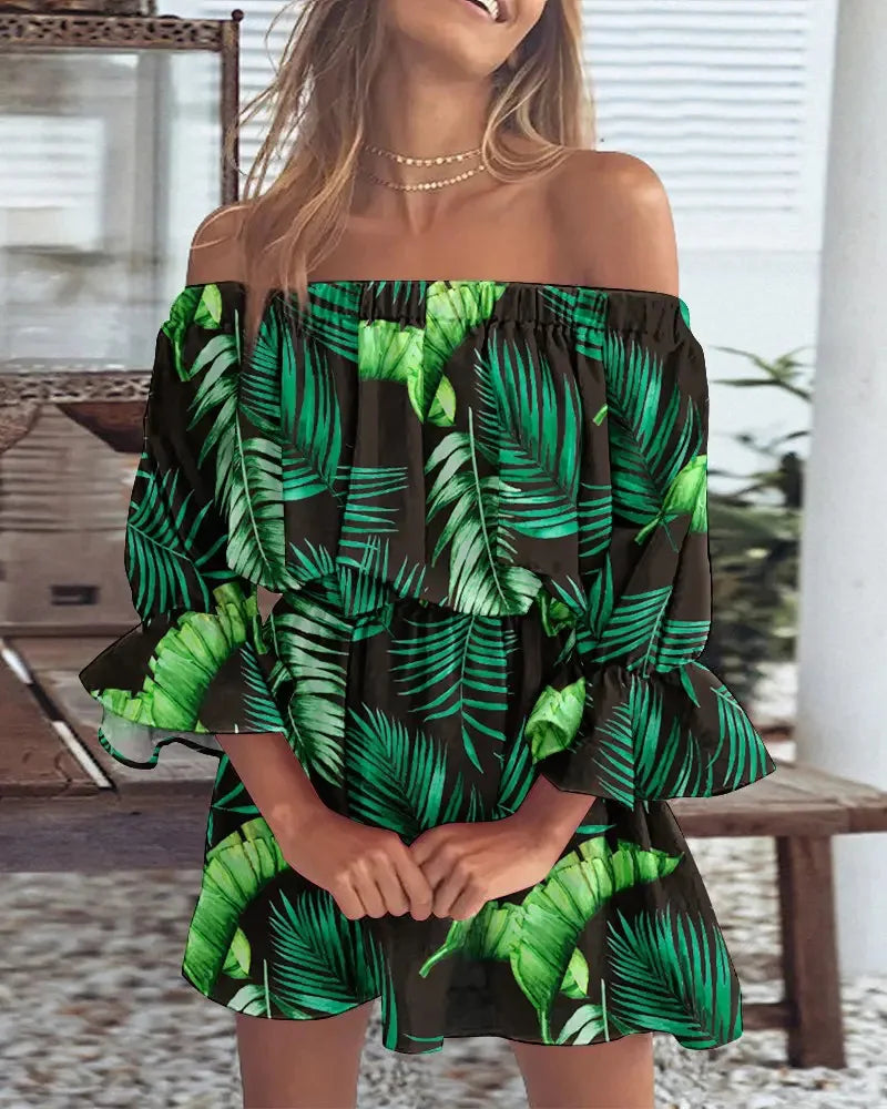 Women's Summer Floral Off-Shoulder Boho Blouse