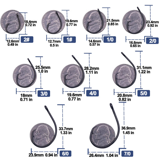 Non-Offset Saltwater Inline Circle Fishing Hooks
