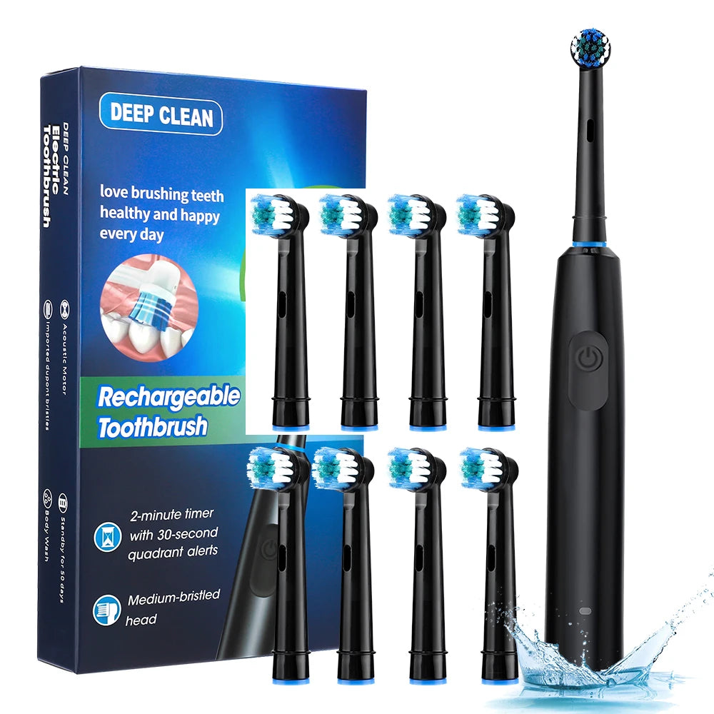 Electric Rotary Tooth Brush With Timer and 8 Heads