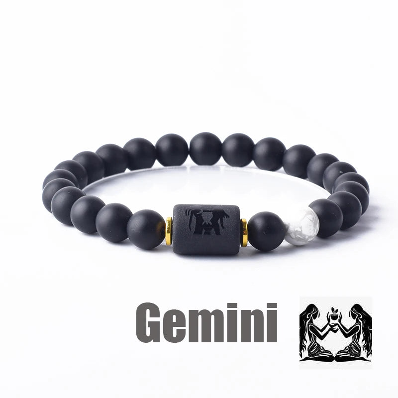 12 Zodiac Sign Constellation Beaded Charm Bracelet