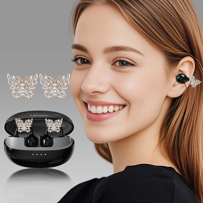 Lenovo LK6 Wireless Bluetooth 5.4 Clip-On Earphones with HD Audio & Noise Reduction
