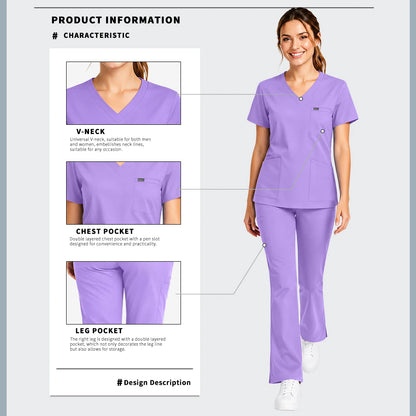 Bioscrubs Women's Ultra-Soft Medical Scrubs Set (Top & Pants)
