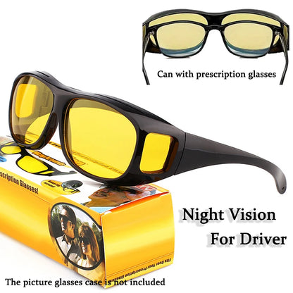 Night Vision Oversized Driver Anti-Glare Glasses