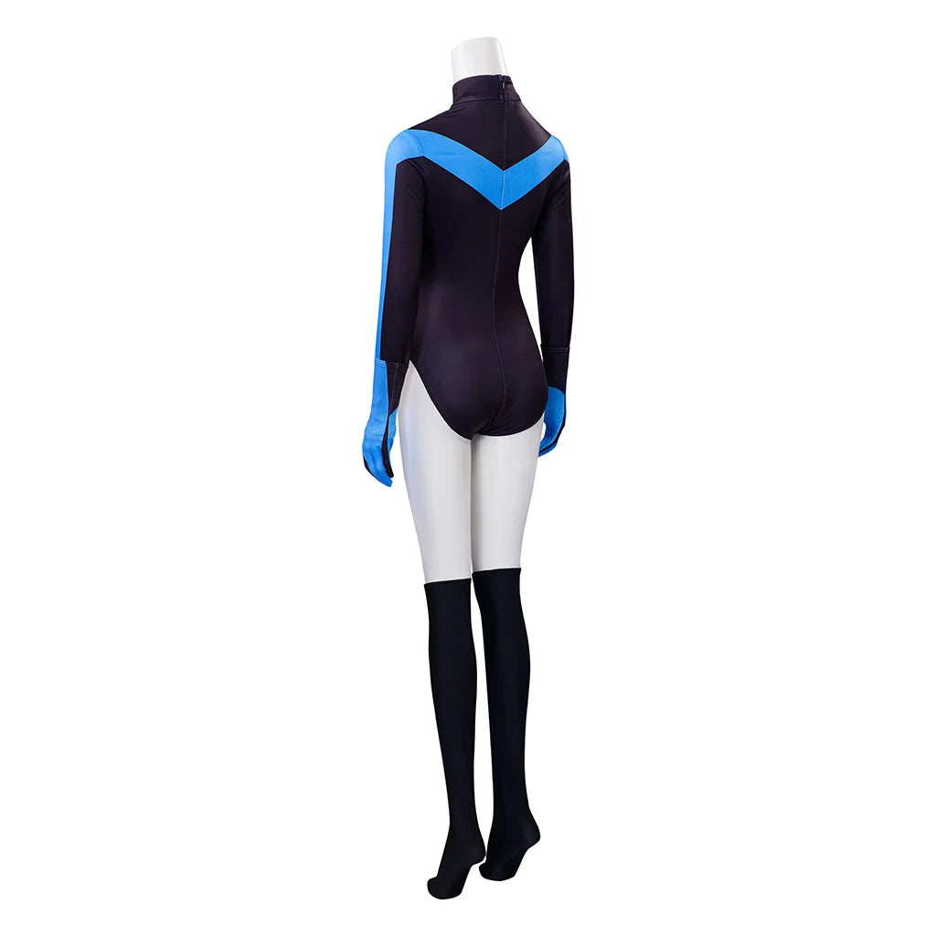 Women's Halloween Superhero Jumpsuit & Wing Cosplay Outfit
