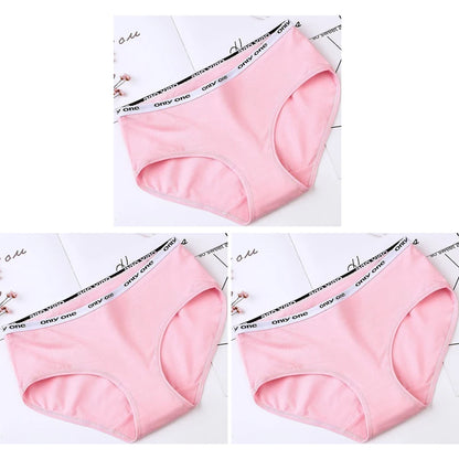 3-Pack Women's Pure Cotton Mid-Waist Briefs