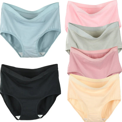 Pure Cotton Women's High-Waist Briefs & Mom Underwear