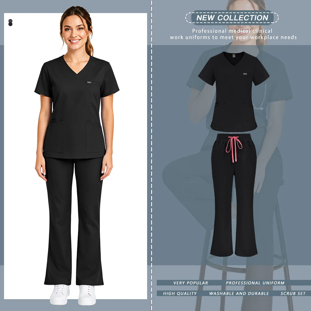 Bioscrubs Women's Ultra-Soft Medical Scrubs Set (Top & Pants)