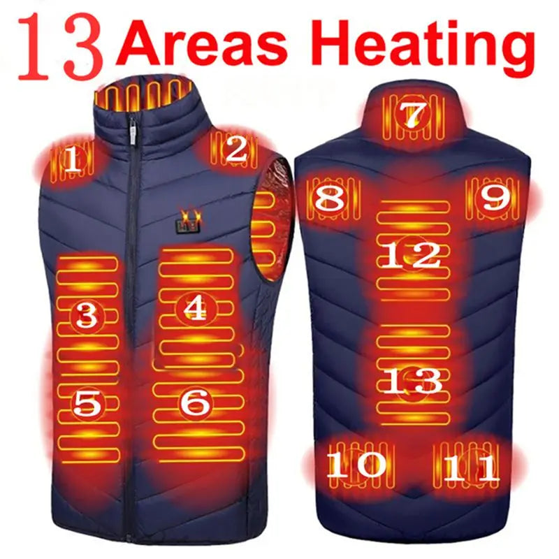 Men's Electric Heated Winter Vest Jacket (17 Heating Zones)