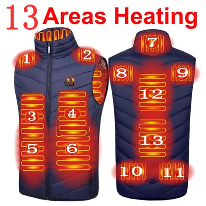 Men's Electric Heated Winter Vest Jacket (17 Heating Zones)