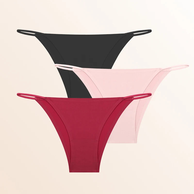 FINETOO 3Pcs Seamless Thin Strap Briefs