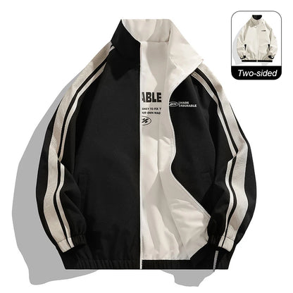 Unisex Reversible Outdoor Windproof Jacket – Splashproof Double-Sided Coat