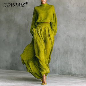 Long Sleeve Turtleneck Top + Maxi Skirt Set