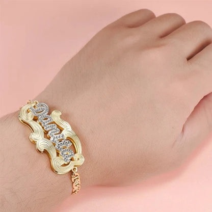 DHQH Personal Name Two-tone Stainless Steel Bracelet
