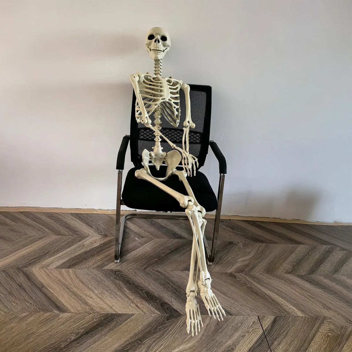 Life-Size Poseable Halloween Skeleton Decoration