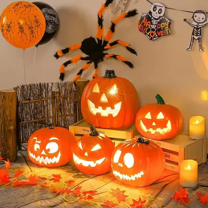 LED Illuminated Halloween Jack-o'-Lantern Pumpkin Light Decoration