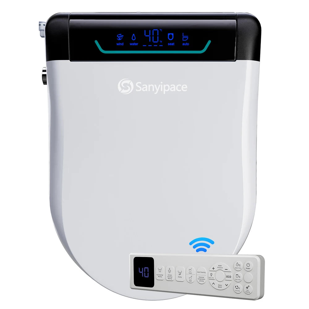 Sanyipace Smart Toilet Seat with Dual Nozzle for Rear Wash