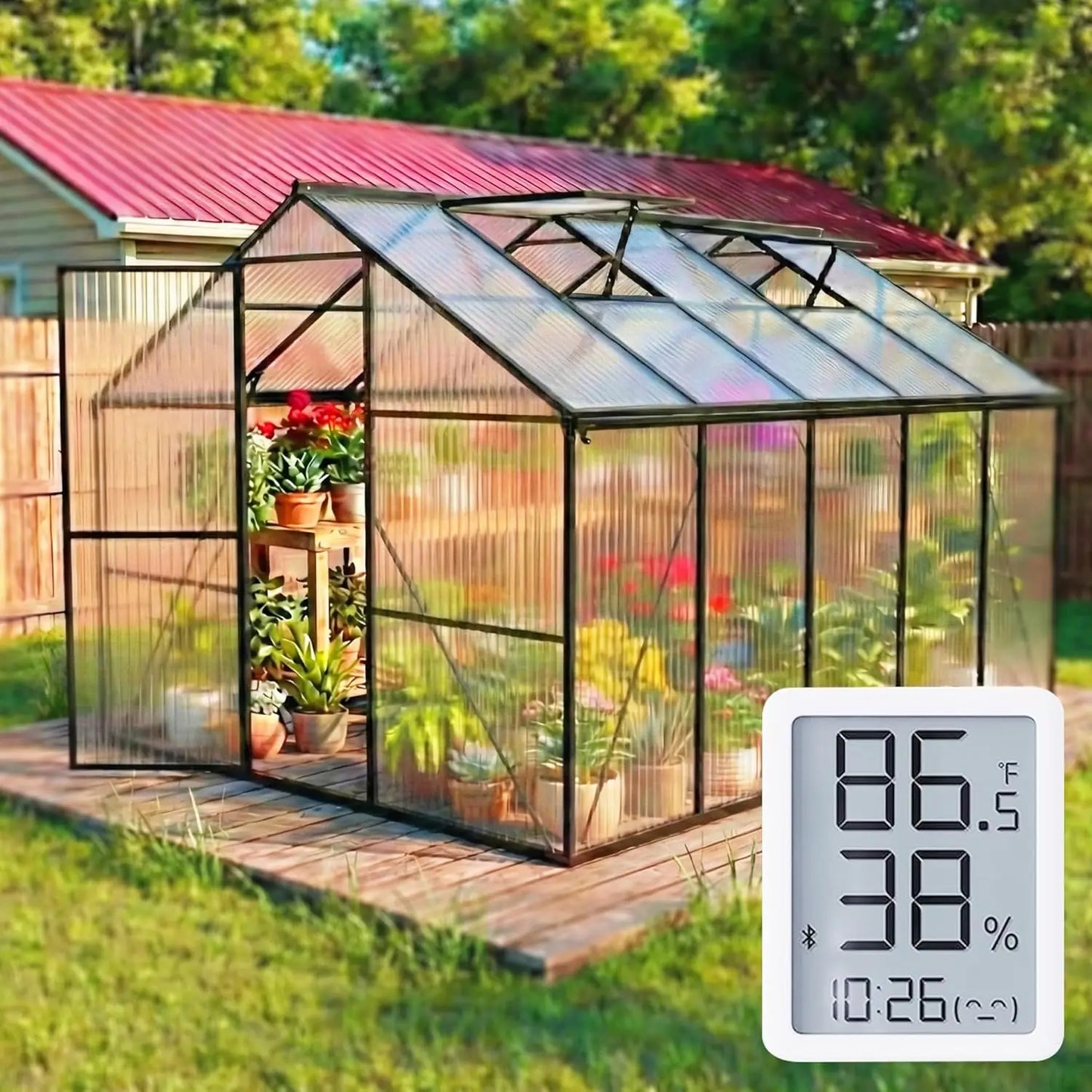 Greenhouse with Hygrometer Reinforced Aluminum