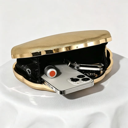 Women's Cloud Shape Gold Evening Clutch Bag