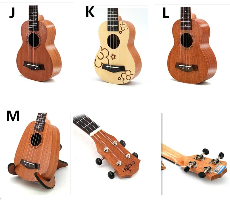 21-Inch Soprano Ukulele Starter Kit - Mahogany Wood & Nylon Strings