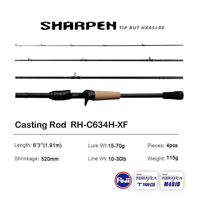 PURELURE SHARPEN Soft Lure Long Spinning and Casting Action Rods