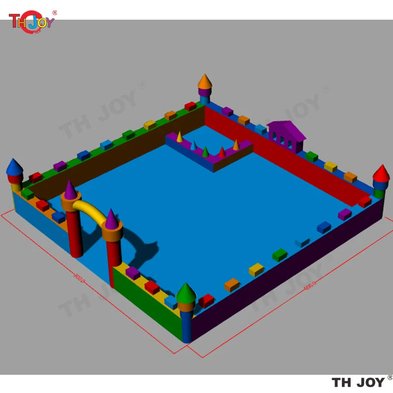 Inflatable 6x4m Pink Ball Pit White Wedding Bounce House Inflatable Ball Pool with Blower