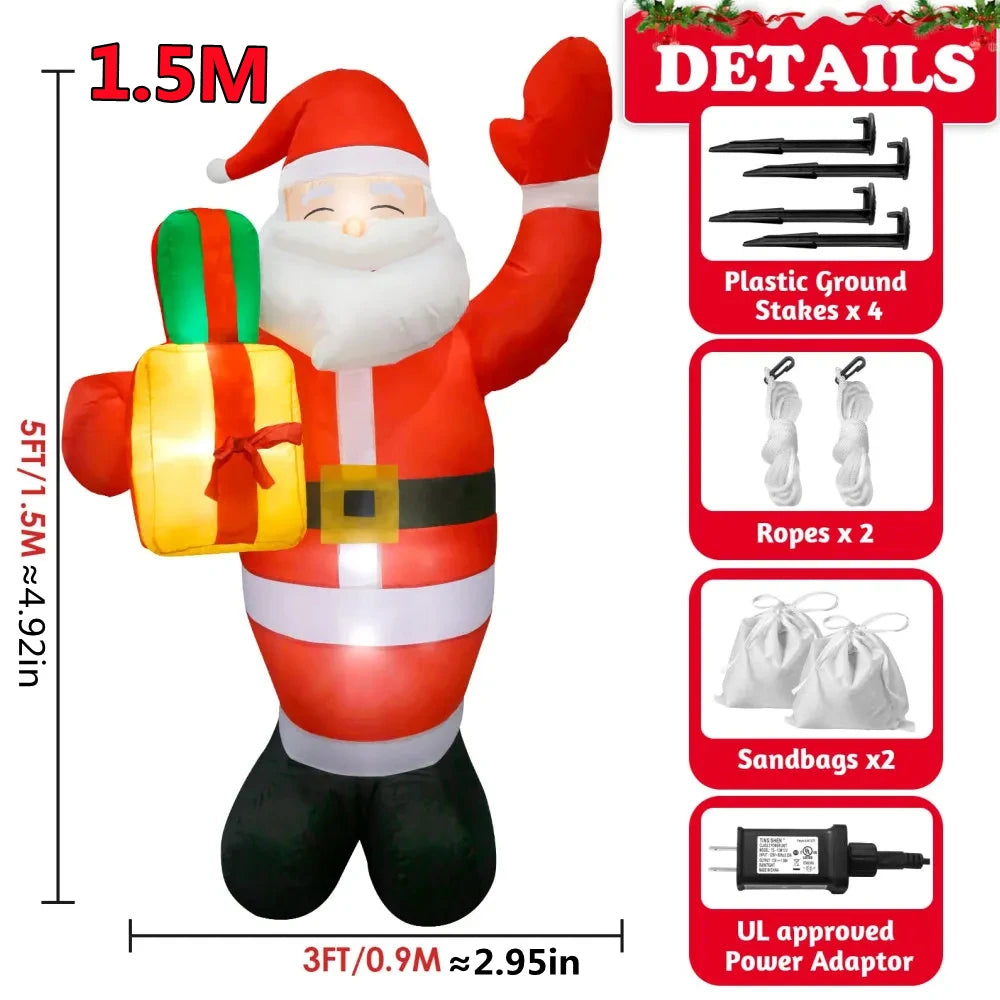 Inflatable Christmas Decorations with Built-in LED Lights