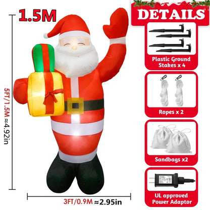Inflatable Christmas Decorations with Built-in LED Lights