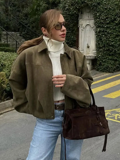 Women's Vintage O-Neck Single-Breasted Jacket