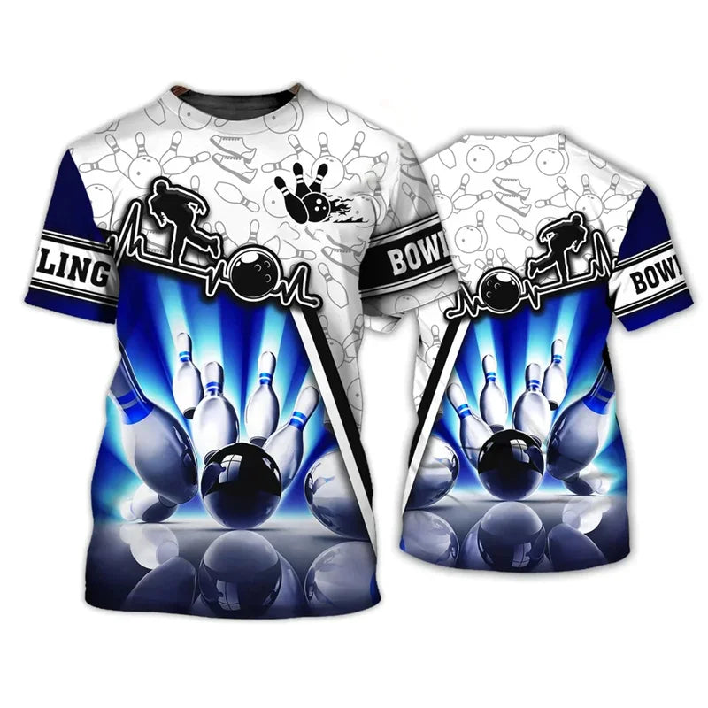 Men's 3D Bowling Pins Graphic Performance T-Shirt